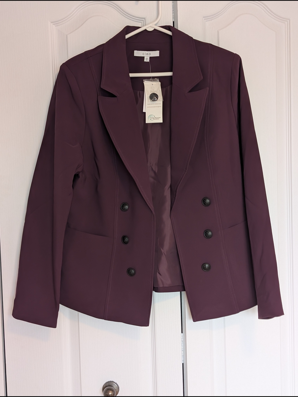 cleo Women's Double-Breasted Plum Blazer And Matching Suit Pants
